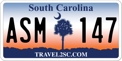 SC license plate ASM147