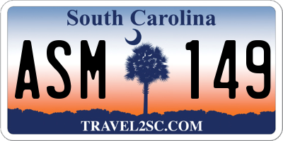 SC license plate ASM149