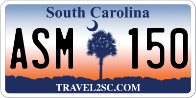 SC license plate ASM150