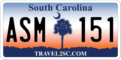SC license plate ASM151