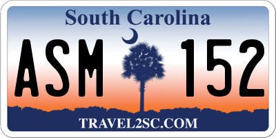 SC license plate ASM152
