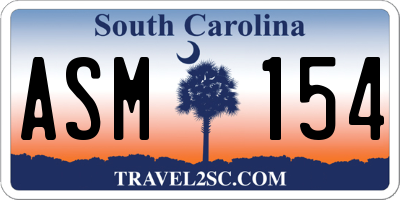 SC license plate ASM154