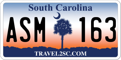 SC license plate ASM163