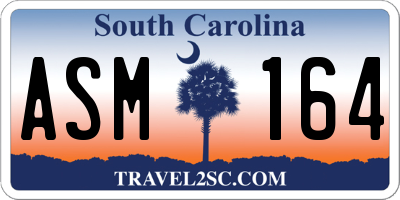 SC license plate ASM164