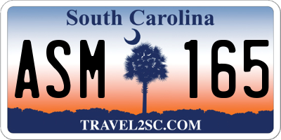 SC license plate ASM165