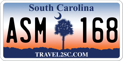 SC license plate ASM168