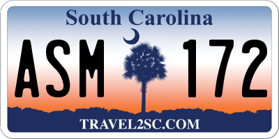 SC license plate ASM172