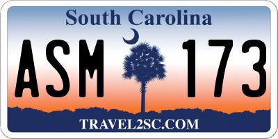 SC license plate ASM173