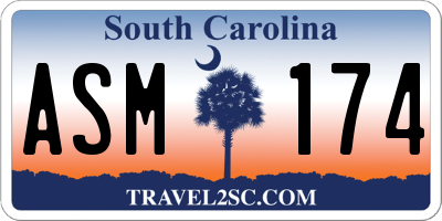 SC license plate ASM174