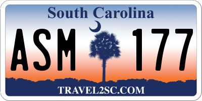 SC license plate ASM177