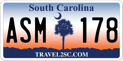 SC license plate ASM178