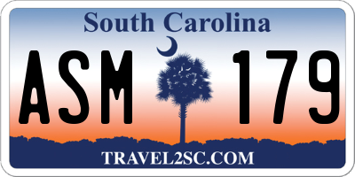 SC license plate ASM179