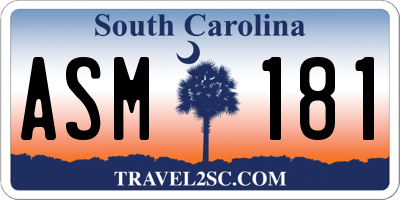 SC license plate ASM181