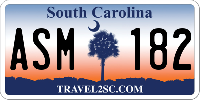 SC license plate ASM182