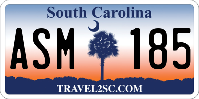 SC license plate ASM185