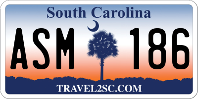 SC license plate ASM186