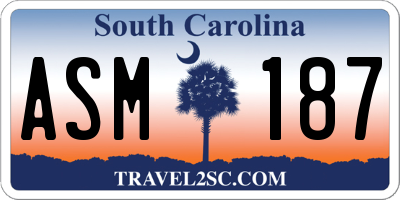 SC license plate ASM187