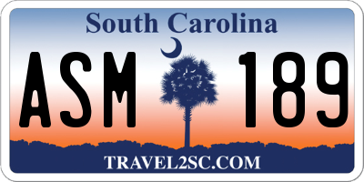 SC license plate ASM189