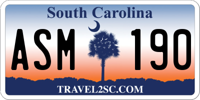 SC license plate ASM190