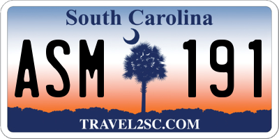 SC license plate ASM191