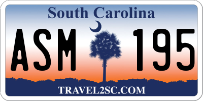 SC license plate ASM195