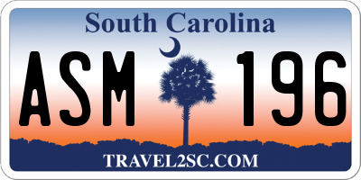 SC license plate ASM196