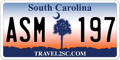 SC license plate ASM197