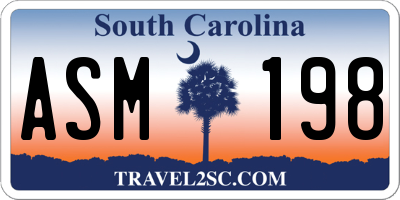 SC license plate ASM198