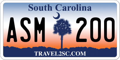 SC license plate ASM200