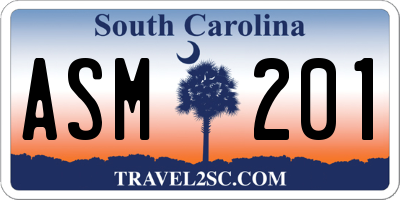 SC license plate ASM201