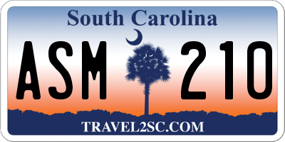 SC license plate ASM210
