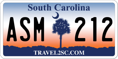 SC license plate ASM212