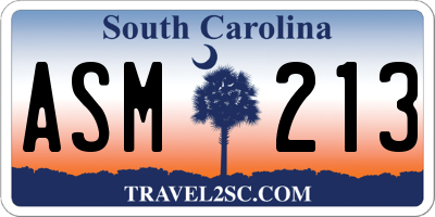 SC license plate ASM213