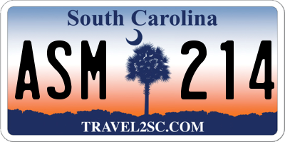 SC license plate ASM214