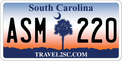 SC license plate ASM220