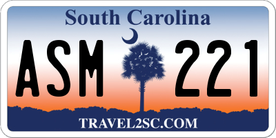SC license plate ASM221