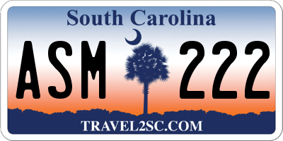 SC license plate ASM222