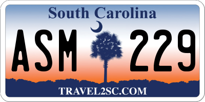 SC license plate ASM229