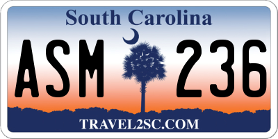 SC license plate ASM236