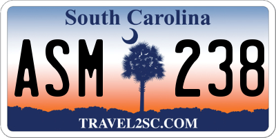 SC license plate ASM238