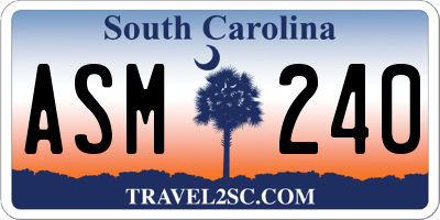 SC license plate ASM240