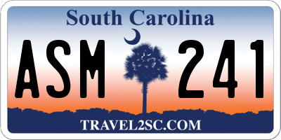 SC license plate ASM241
