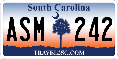 SC license plate ASM242