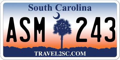 SC license plate ASM243