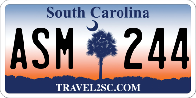SC license plate ASM244