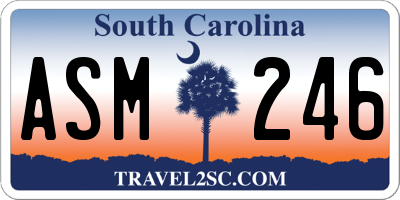 SC license plate ASM246