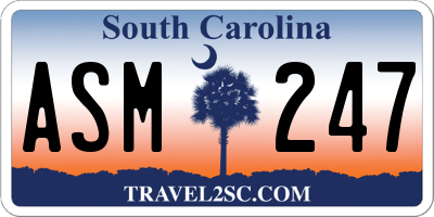 SC license plate ASM247