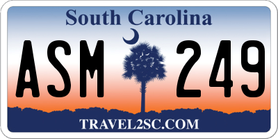 SC license plate ASM249