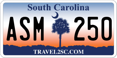 SC license plate ASM250