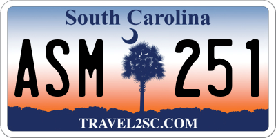 SC license plate ASM251